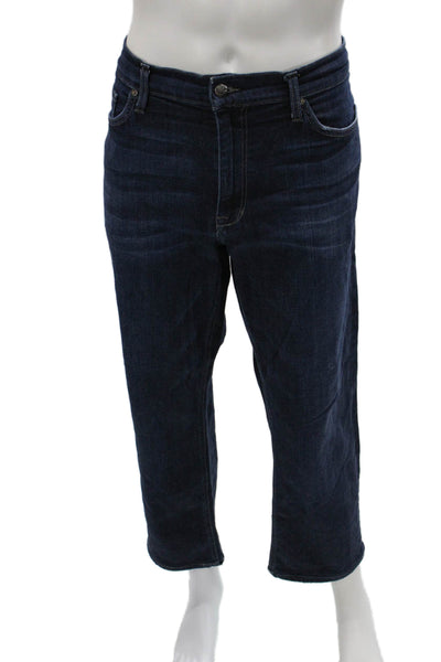 Joes Mens Cropped Straight Dark Blue Jeans Button Fly Size 38
