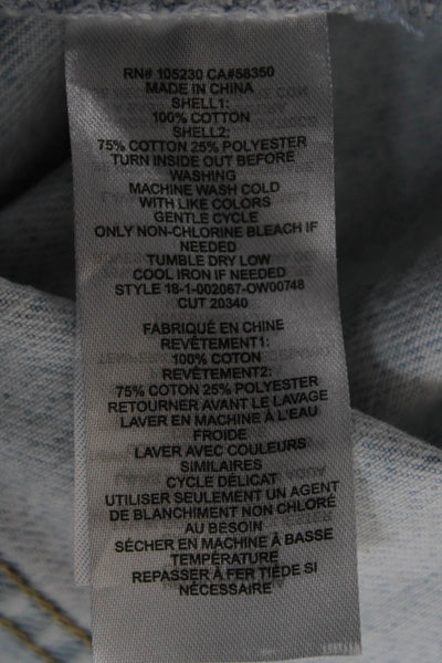 Current/Elliott Women Black Cotton 90s Collar Button Jacket Long Sleeve Size 2