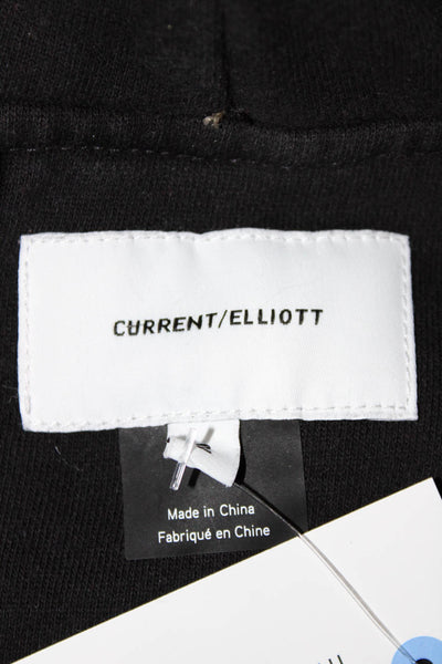 Current/Elliott Women Black Cotton 90s Collar Button Jacket Long Sleeve Size 2