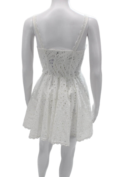 Charo Ruiz Women Fit & Flare Sundress White Square Neck Sleeveless Size M