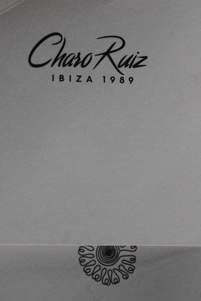 Charo Ruiz Women Fit & Flare Sundress White Square Neck Sleeveless Size M