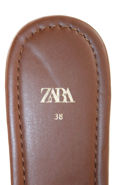Zara Womens Chain Link Slide On Sandals Gold Silver Size 38 8