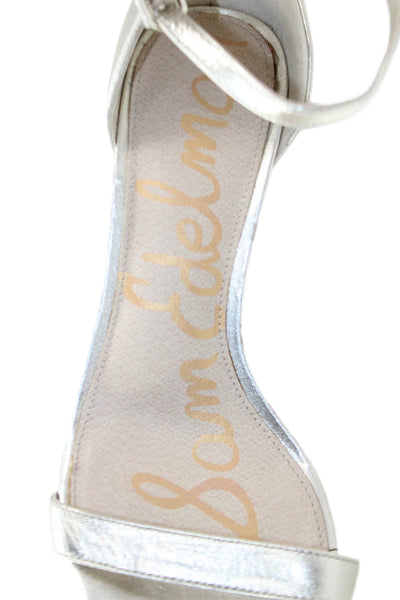 Sam Edelman Womens Leather Ankle Strap Patti Sandal Heels Gold Size 7.5 Medium