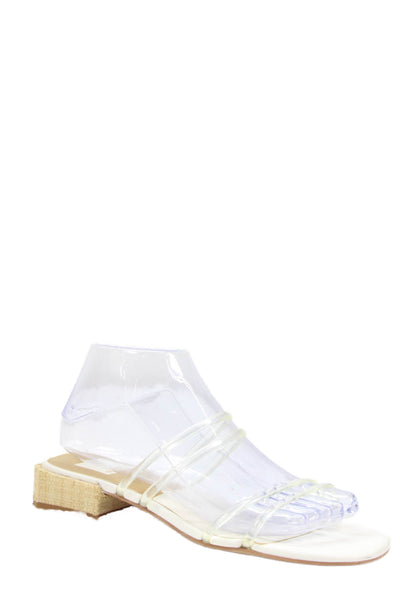 Dolce Vita Womens Strappy Slide On Sandals Clear White Size 7.5