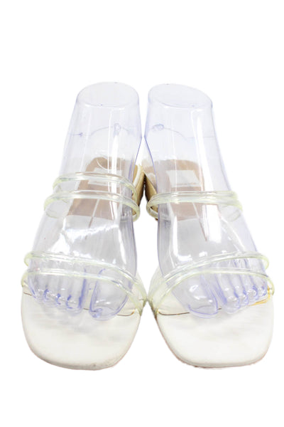 Dolce Vita Womens Strappy Slide On Sandals Clear White Size 7.5
