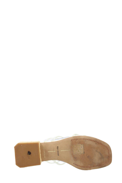 Dolce Vita Womens Strappy Slide On Sandals Clear White Size 7.5
