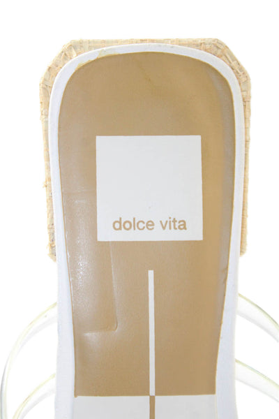 Dolce Vita Womens Strappy Slide On Sandals Clear White Size 7.5