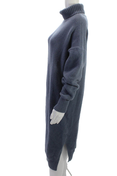Treasure & Bond Womens Dark Blue Sweater Dress Cotton Blend Long Sleeve Size M