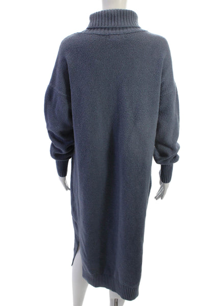 Treasure & Bond Womens Dark Blue Sweater Dress Cotton Blend Long Sleeve Size M