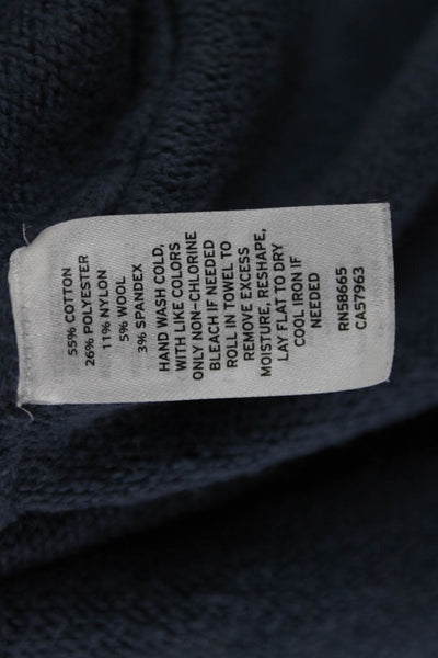 Treasure & Bond Womens Dark Blue Sweater Dress Cotton Blend Long Sleeve Size M