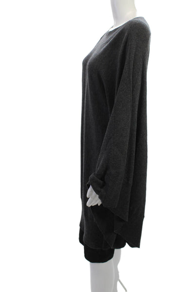 Maison Martin Margiela Women Dark Gray Sweater Dress V-Neck Long Sleeve Size 6