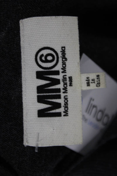 Maison Martin Margiela Women Dark Gray Sweater Dress V-Neck Long Sleeve Size 6