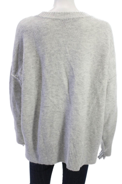 Vince Camuto Women Gray Crew Neck Pullover Sweater Long Sleeve Size M