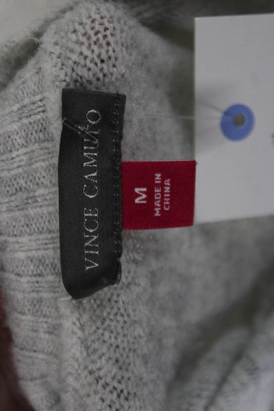 Vince Camuto Women Gray Crew Neck Pullover Sweater Long Sleeve Size M