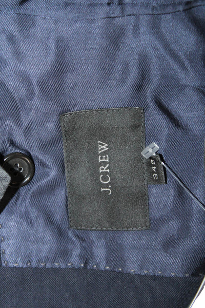 J Crew Women Blazer Dark Blue Wool Collared Button Long Sleeve Solid Size 34