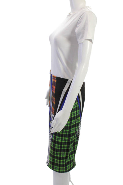 Clover Canyon Women Black Plaid Straight Pencil Skirt Long Size L