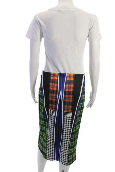 Clover Canyon Women Black Plaid Straight Pencil Skirt Long Size L