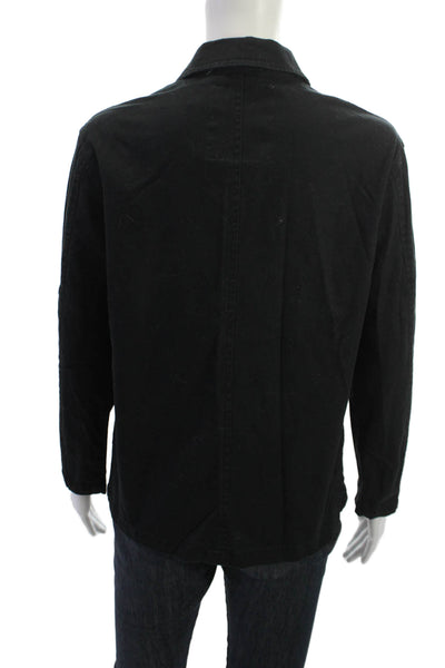Deus Ex Machina Womens Biker Collared Button Jacket Black Long Sleeve Size XS