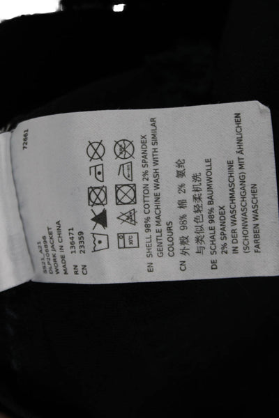 Deus Ex Machina Womens Biker Collared Button Jacket Black Long Sleeve Size XS