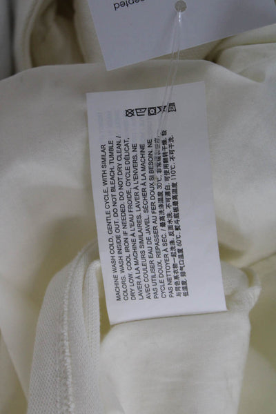 Theory Womens Basic Collared Long Sleeve Top White Size 0P