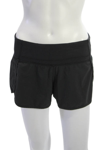 Lululemon Womens Black Nylon Zip Sports Shorts Size 6