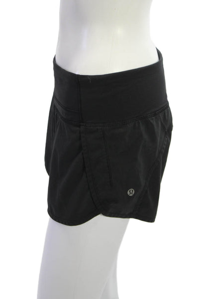 Lululemon Womens Black Nylon Zip Sports Shorts Size 6