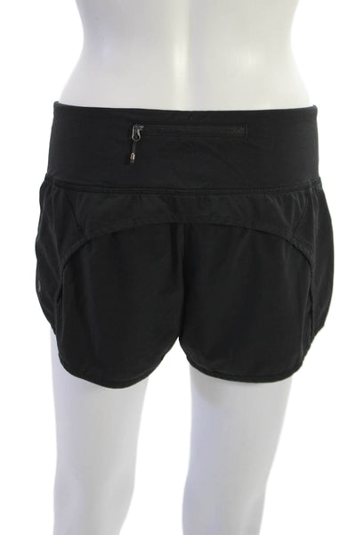 Lululemon Womens Black Nylon Zip Sports Shorts Size 6