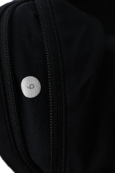 Lululemon Womens Black Nylon Zip Sports Shorts Size 6