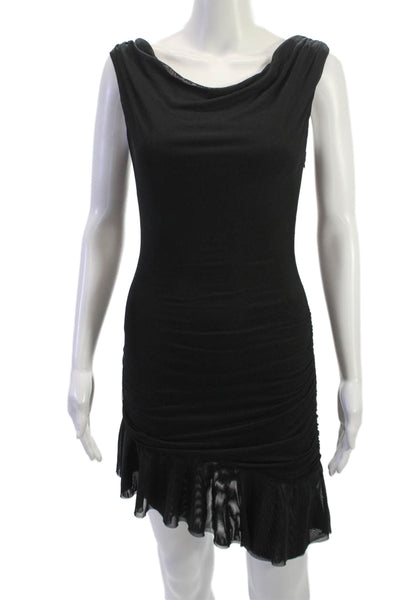 Superdown Womens Bodycon Mini Dress Sleeveless Black Zip Size S