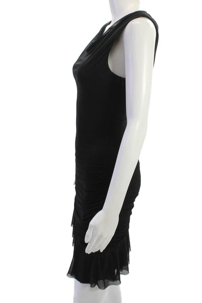 Superdown Womens Bodycon Mini Dress Sleeveless Black Zip Size S