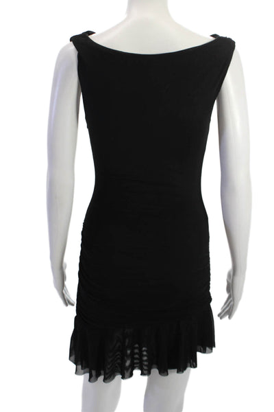 Superdown Womens Bodycon Mini Dress Sleeveless Black Zip Size S