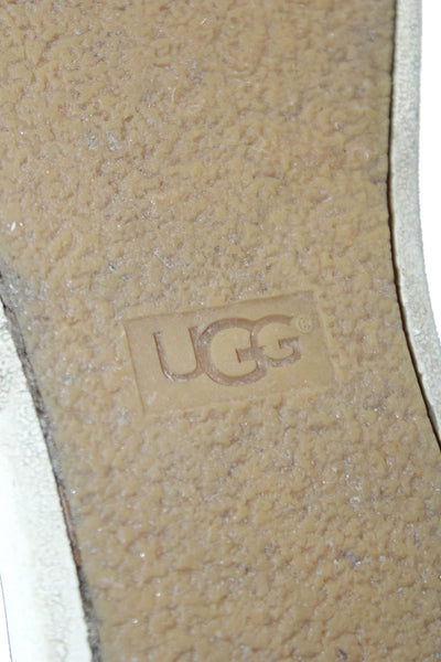 Ugg Women's Leather Lace Up Shearling Lined Boots Black Size 7