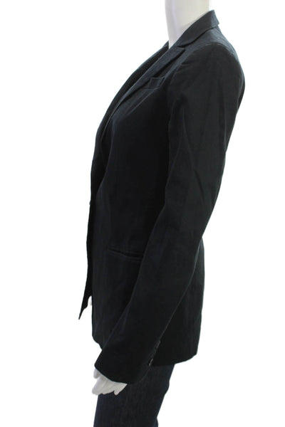 Club Monaco Women Black Collared Button Blazer Long Sleeve Size 2