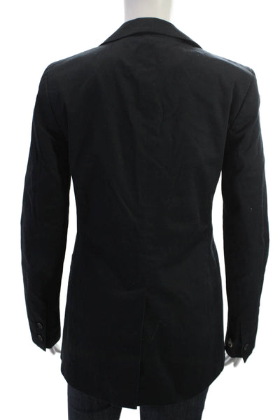 Club Monaco Women Black Collared Button Blazer Long Sleeve Size 2