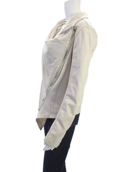 BLANKNYC Womens Beige Zip Jacket Long Sleeve Solid Polyester Viscose Size M
