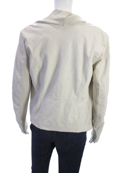 BLANKNYC Womens Beige Zip Jacket Long Sleeve Solid Polyester Viscose Size M