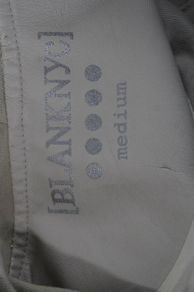 BLANKNYC Womens Beige Zip Jacket Long Sleeve Solid Polyester Viscose Size M