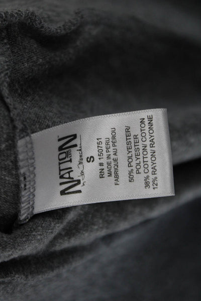 Nation LTD Women Pullover Sweatshirt Gray Stars Long Sleeve Crew Neck Size S