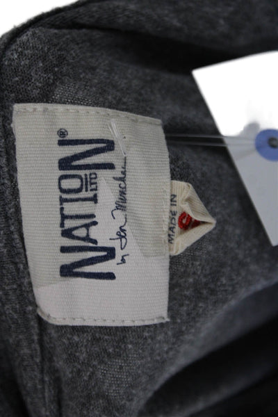 Nation LTD Women Pullover Sweatshirt Gray Stars Long Sleeve Crew Neck Size S