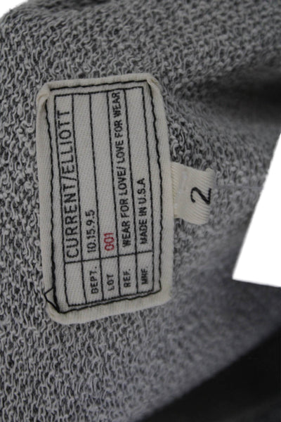 Current/Elliott Women Gray Long Sleeve Round Neck Top Size 2