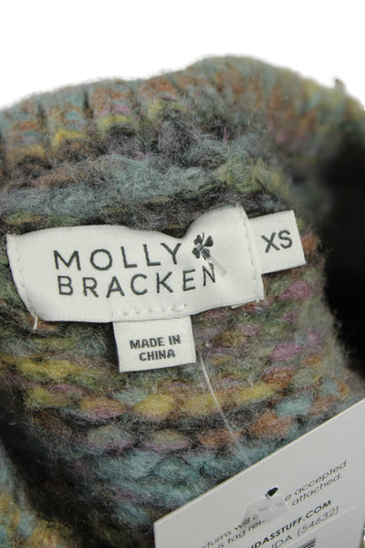 Molly Bracken Womens 90s Multicolor V Neck Pullover Sweater Long Sleeve Size XS