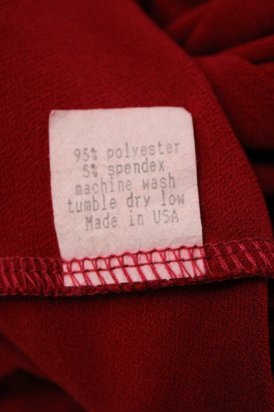 Christopher Calvin Women Tunic Red V-Neck Long Sleeve Polyester Size 1X