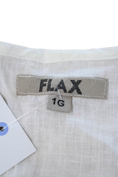 Flax Womens Basic White Cotton Short Sleeve Top Size 1X