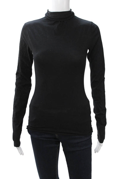 Velvet by Graham & Spencer Womens Black Mock Neck Long Sleeve Top Size S