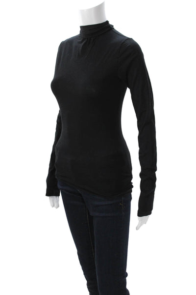 Velvet by Graham & Spencer Womens Black Mock Neck Long Sleeve Top Size S