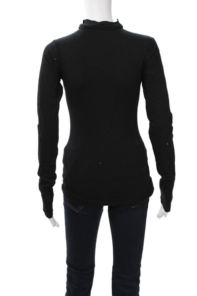 Velvet by Graham & Spencer Womens Black Mock Neck Long Sleeve Top Size S