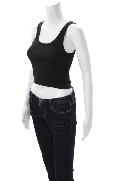 Sunday Best Women Cropped Black Cotton Tank 90s Size S