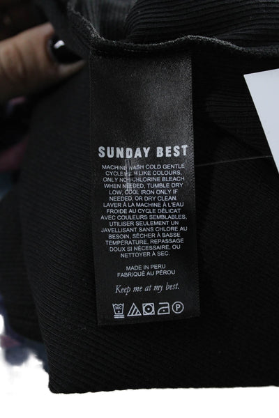 Sunday Best Women Cropped Black Cotton Tank 90s Size S