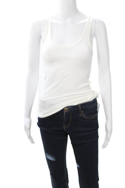 ATM Women Camisole White Micromodal Round Neck Sleeveless Size S