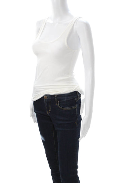ATM Women Camisole White Micromodal Round Neck Sleeveless Size S